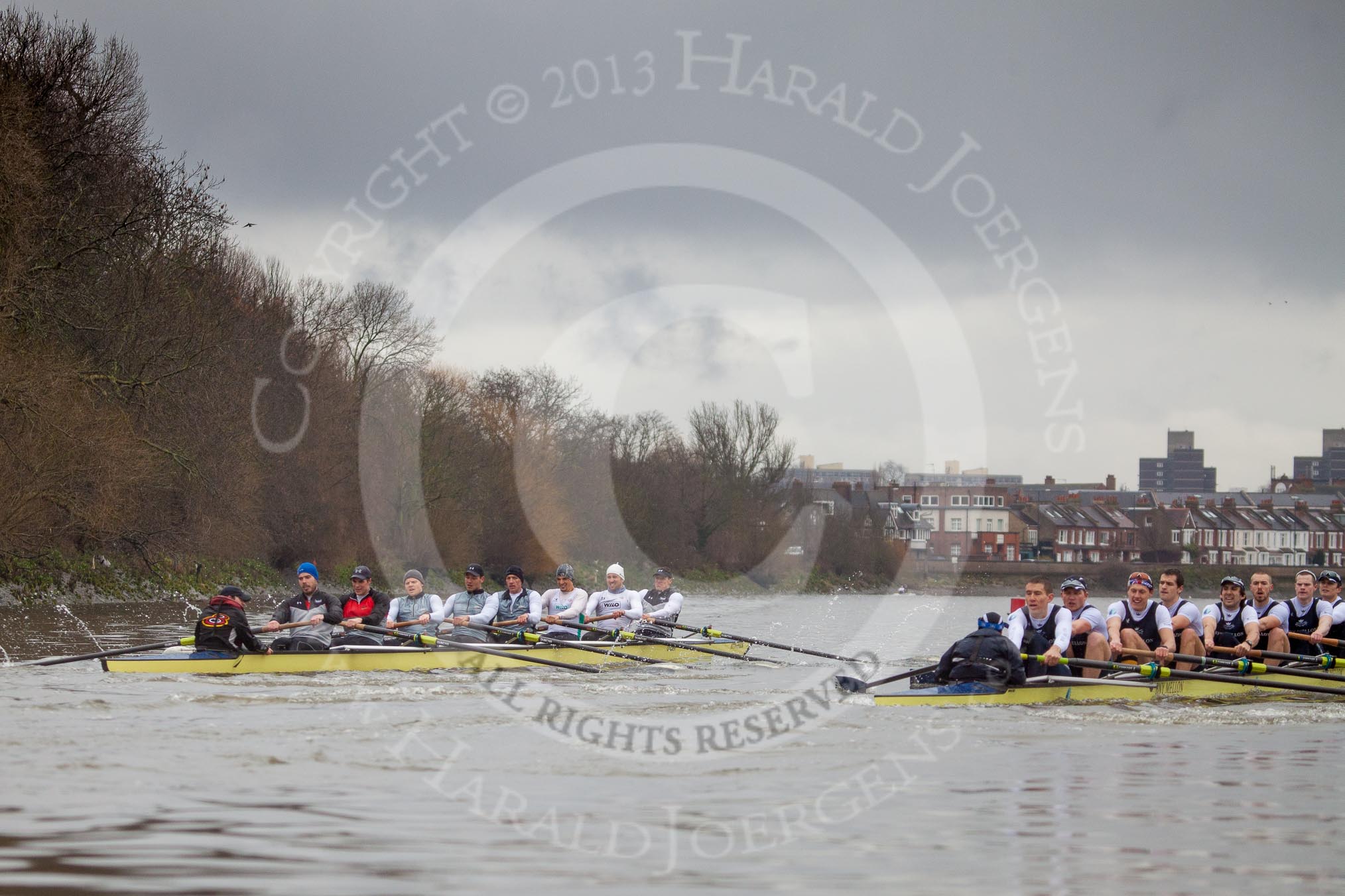 The Boat Race season 2013 - fixture OUBC vs German Eight.
River Thames,
London SW15,

United Kingdom,
on 17 March 2013 at 15:26, image #138