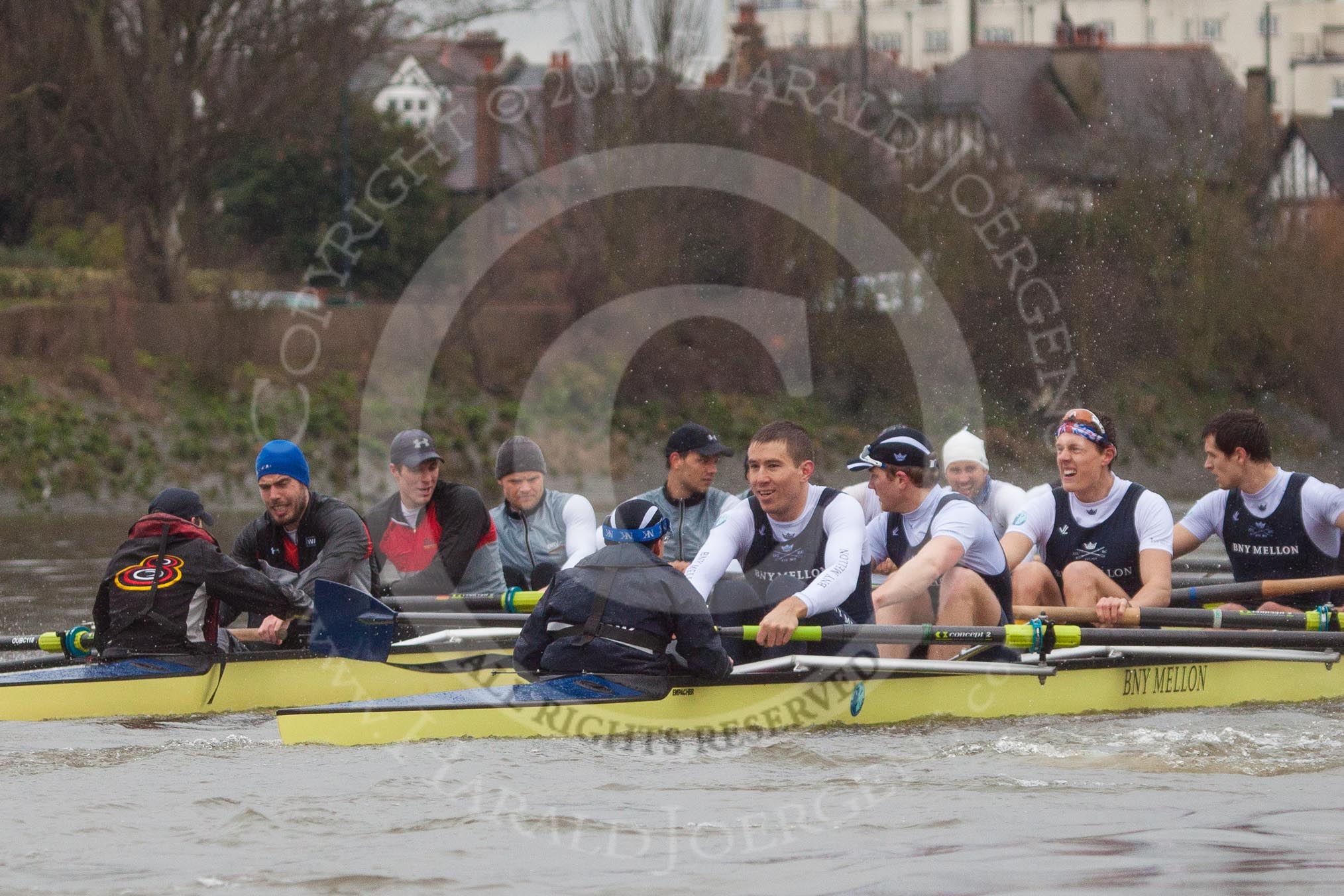The Boat Race season 2013 - fixture OUBC vs German Eight.
River Thames,
London SW15,

United Kingdom,
on 17 March 2013 at 15:27, image #144