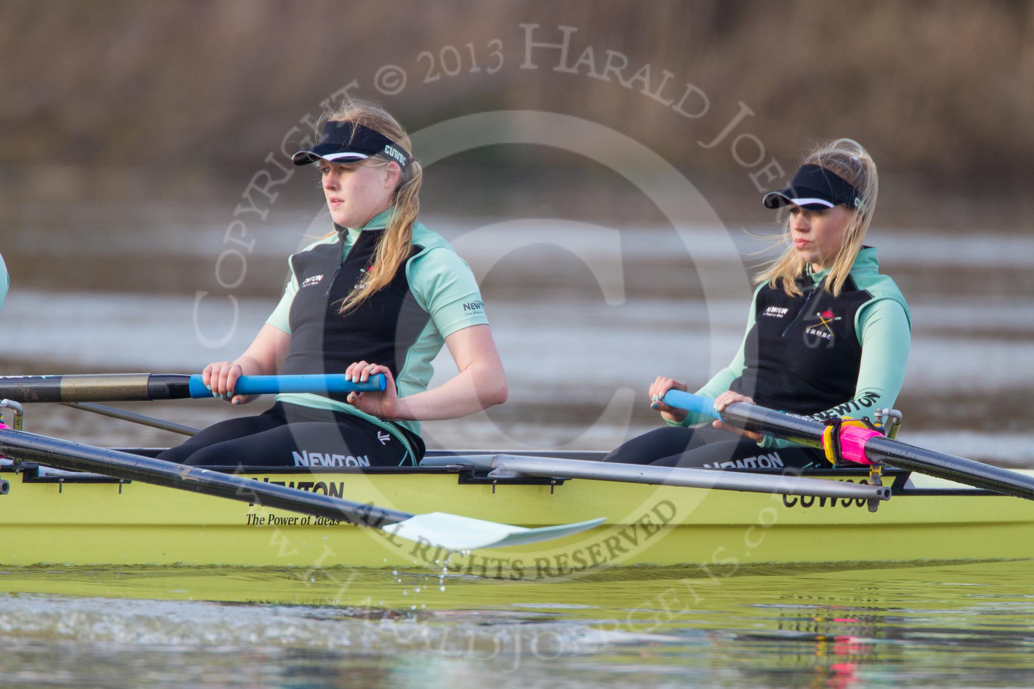 The Boat Race season 2013 - CUWBC training: In the CUWBC reserve boat Blondie in the 2 seat Ania Slotala and bow Clare Hall..
River Thames near Remenham,
Henley-on-Thames,
Oxfordshire,
United Kingdom,
on 19 March 2013 at 16:07, image #114