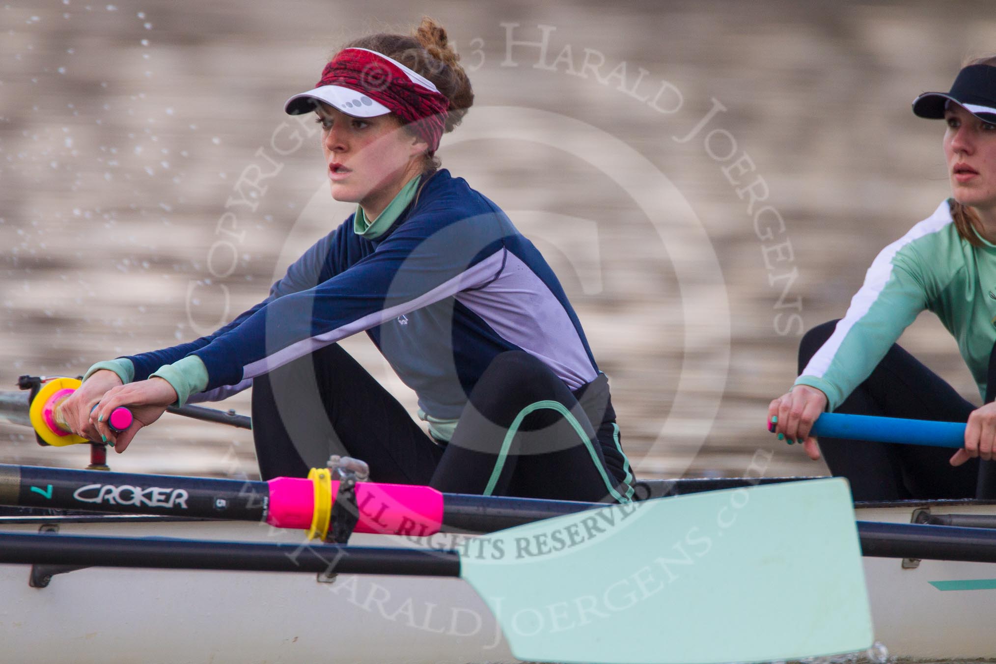 The Boat Race season 2013 - CUWBC training: The CUWBC Lightweights - 3 seat Alexandra Kamins and 2 Alex Courage..
River Thames near Remenham,
Henley-on-Thames,
Oxfordshire,
United Kingdom,
on 19 March 2013 at 16:32, image #164