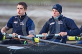 The Boat Race season 2013 - CUWBC training: The OULRC boat -  6 seat Benjamin Walpole and 5 Jasper Warner..
River Thames near Remenham,
Henley-on-Thames,
Oxfordshire,
United Kingdom,
on 19 March 2013 at 16:03, image #101