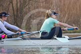 The Boat Race season 2013 - CUWBC training: The CUWBC Blue Boat - 3 seat Melissa Wilson and 4 Jessica Denman..
River Thames near Remenham,
Henley-on-Thames,
Oxfordshire,
United Kingdom,
on 19 March 2013 at 16:08, image #124