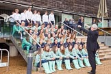 The Boat Race Season 2013 - Henley Boat Races Challenge: Rober Treharne Jones setting up a group shot on the stairs of the Henley Rowing Museum. In the bottom two rows the Blue Boat crews, then the reserve boat and the lightweight men crews..
River and Rowing Museum,
H,


on 19 March 2013 at 11:22, image #61