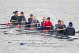 Intercollegiate Women's Race 2013: St John's College, Oxford, with Pirada Trongwongsa at bow, 2 Carly de Jonge, 3 Saskia Greenhalgh, 4 Samantha Rawlinson, 5 Hazel Shepherd, 6 Melissa Bailey, 7 Emma Lowe, stroke Hannah Evans and cox XYZ.