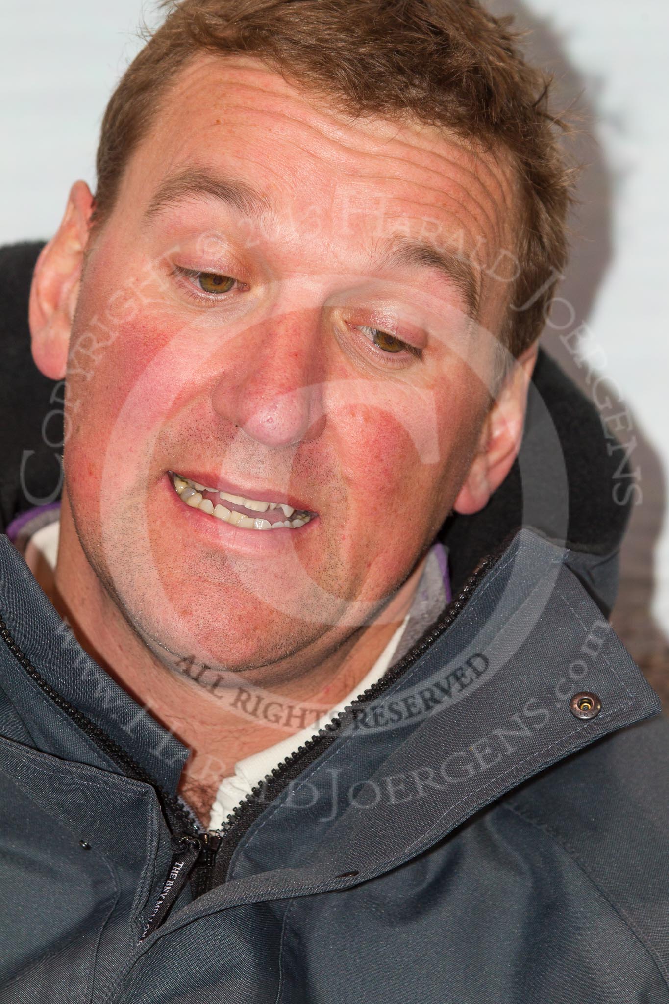 The Boat Race season 2013 -  Tideway Week (Friday) and press conferences: At the umpires press conference - Blue Boat race umpire Sir Matthew Pinsent..
River Thames,
London SW15,

United Kingdom,
on 29 March 2013 at 15:49, image #159