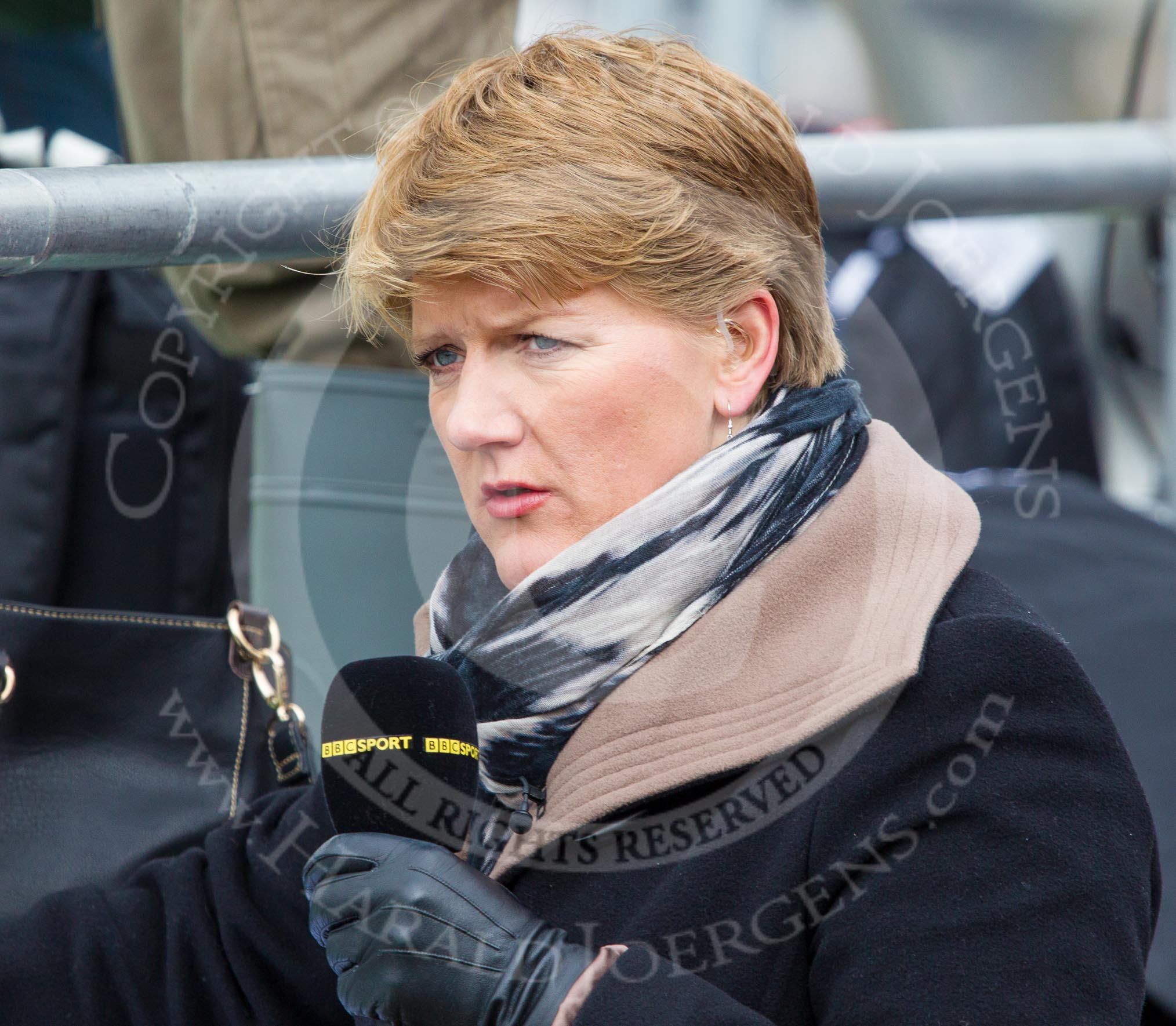 The Boat Race 2013: BBC Sport commentator Clare Balding at the toss for stations for the Boat Race 2013..
Putney,
London SW15,

United Kingdom,
on 31 March 2013 at 14:36, image #86