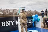 The Boat Race 2013: The 2013 Boat Race trophy is put on a stand, by a member of a Royal Marines commando, for the following toss of the coin between the Oxford and Cambridge teams..
Putney,
London SW15,

United Kingdom,
on 31 March 2013 at 14:14, image #69