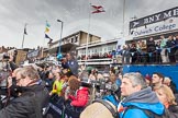 The Boat Race 2013: Crowds gathered along Putney Embankment and on the balconies of the boathouses for the "toss for stations" for the 2013 Boat Race..
Putney,
London SW15,

United Kingdom,
on 31 March 2013 at 14:46, image #94