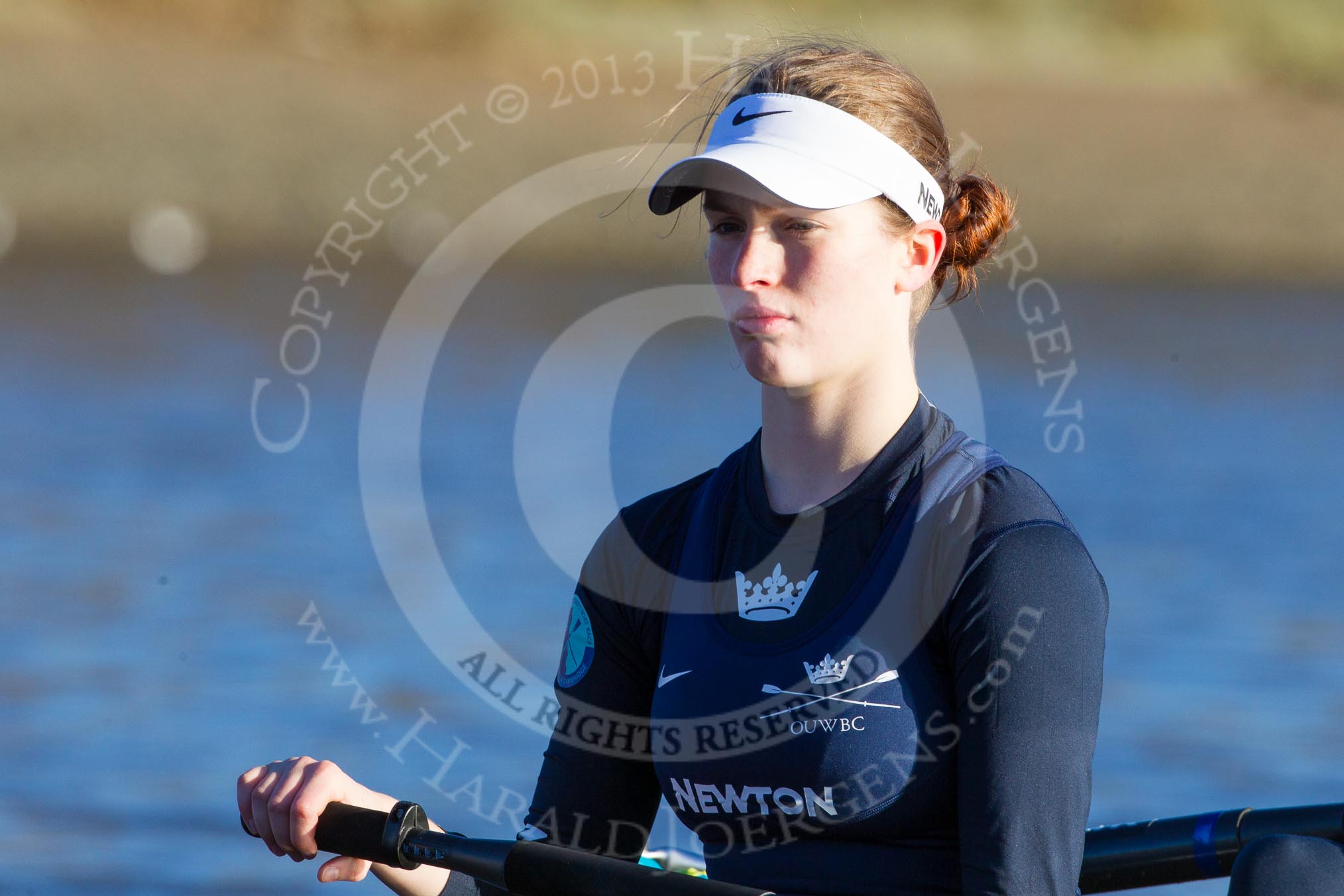 The Boat Race season 2014 - Women's Trial VIIIs (OUWBC, Oxford): Boudicca:  2 Dora Amos..
River Thames between Putney Bridge and Mortlake,
London SW15,

United Kingdom,
on 19 December 2013 at 12:31, image #14