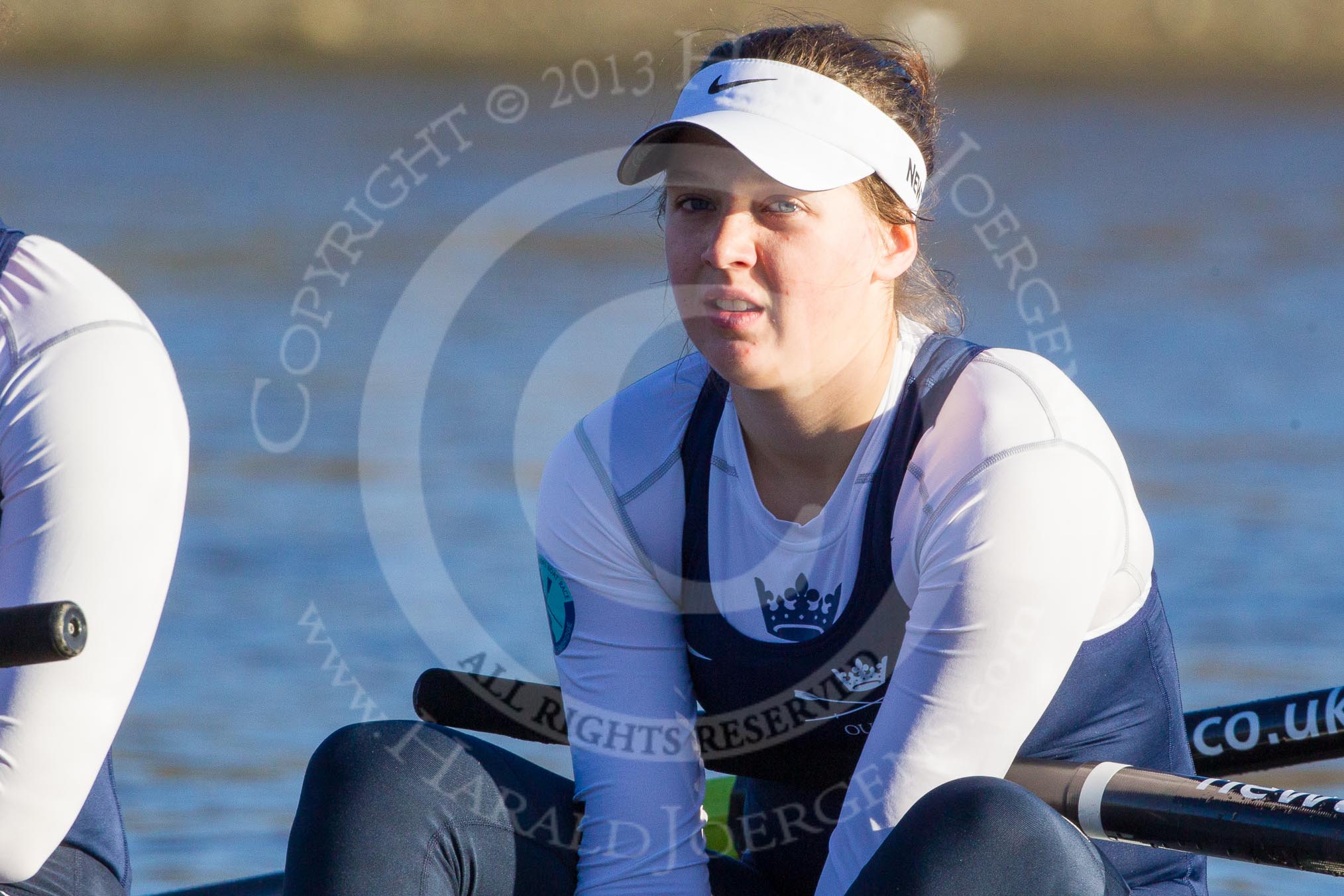 The Boat Race season 2014 - Women's Trial VIIIs (OUWBC, Oxford): Cleopatra: 2 Chloe Farrar..
River Thames between Putney Bridge and Mortlake,
London SW15,

United Kingdom,
on 19 December 2013 at 12:32, image #19