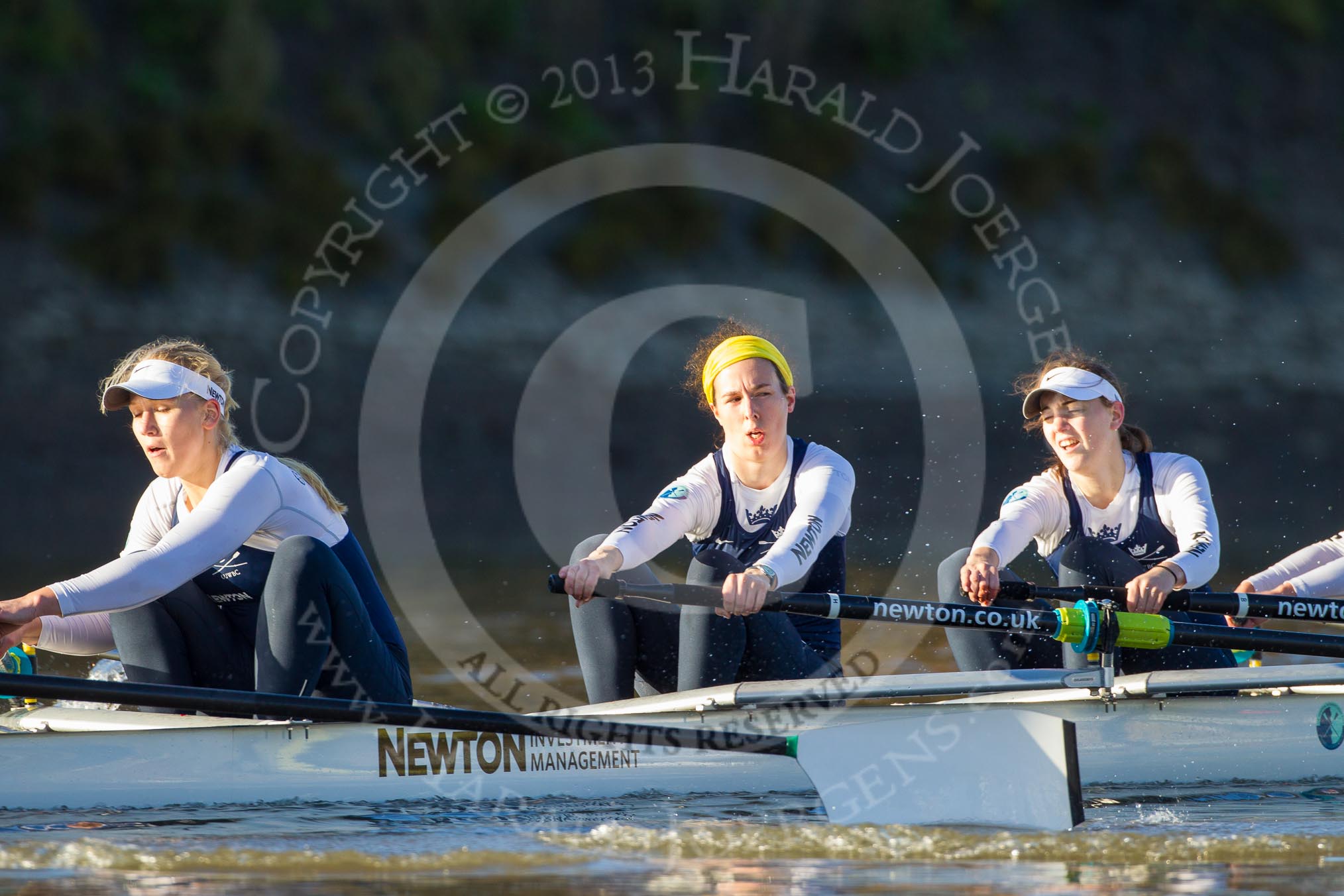 The Boat Race season 2014 - Women's Trial VIIIs (OUWBC, Oxford): Cleopatra: 6 Elo Luik, 5 Harriet Keane, 4 Hannah Ledbury..
River Thames between Putney Bridge and Mortlake,
London SW15,

United Kingdom,
on 19 December 2013 at 12:49, image #114