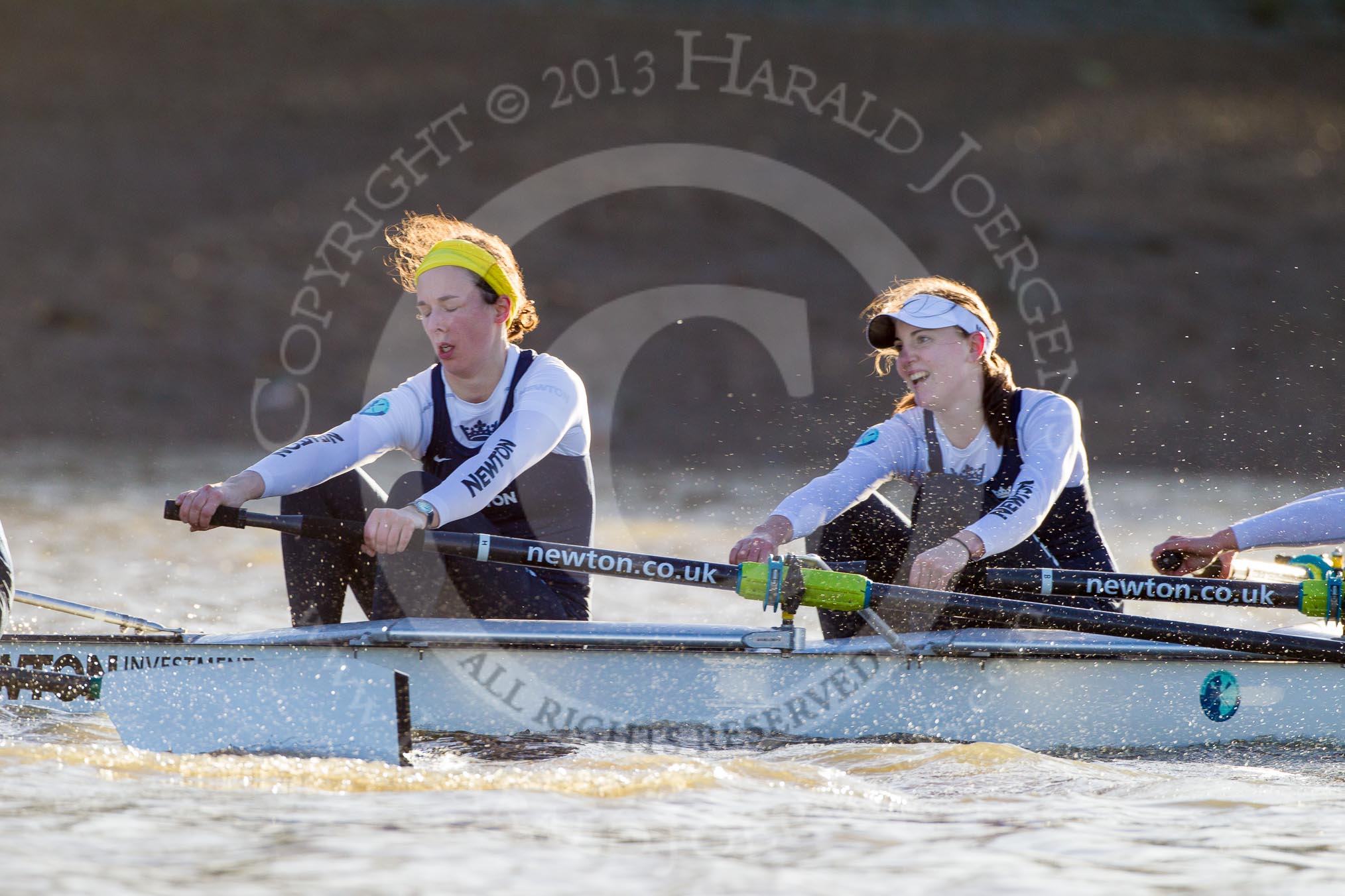 The Boat Race season 2014 - Women's Trial VIIIs (OUWBC, Oxford): Cleopatra: 5 Harriet Keane, 4 Hannah Ledbury..
River Thames between Putney Bridge and Mortlake,
London SW15,

United Kingdom,
on 19 December 2013 at 12:54, image #153