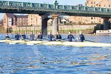 The Boat Race season 2014 - Women's Trial VIIIs (OUWBC, Oxford): Boudicca: Cox Erin Wysocki-Jones, Stroke Anastasia Chitty, 7 Maxie Scheske, 6 Lauren Kedar, 5 Nadine Graedel Iberg, 4 Hannah Roberts, 3 Clare Jamison, 2 Dora Amos, Bow Merel Lefferts..
River Thames between Putney Bridge and Mortlake,
London SW15,

United Kingdom,
on 19 December 2013 at 12:33, image #26