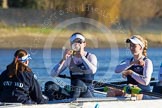 The Boat Race season 2014 - Women's Trial VIIIs (OUWBC, Oxford): Cleopatra: Cox Olivia Cleary, Stroke Laura Savarese, 7 Amber de Vere..
River Thames between Putney Bridge and Mortlake,
London SW15,

United Kingdom,
on 19 December 2013 at 12:36, image #35