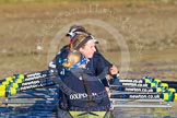 The Boat Race season 2014 - Women's Trial VIIIs (OUWBC, Oxford): Boudicca: Cox Erin Wysocki-Jones, Stroke Anastasia Chitty..
River Thames between Putney Bridge and Mortlake,
London SW15,

United Kingdom,
on 19 December 2013 at 12:37, image #39