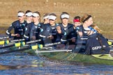 The Boat Race season 2014 - Women's Trial VIIIs (OUWBC, Oxford): Boudicca: Cox Erin Wysocki-Jones, Stroke Anastasia Chitty, 7 Maxie Scheske, 6 Lauren Kedar, 5 Nadine Graedel Iberg, 4 Hannah Roberts, 3 Clare Jamison, 2 Dora Amos, Bow Merel Lefferts..
River Thames between Putney Bridge and Mortlake,
London SW15,

United Kingdom,
on 19 December 2013 at 12:37, image #41