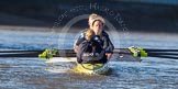 The Boat Race season 2014 - Women's Trial VIIIs (OUWBC, Oxford): Boudicca: Cox Erin Wysocki-Jones, Stroke Anastasia Chitty..
River Thames between Putney Bridge and Mortlake,
London SW15,

United Kingdom,
on 19 December 2013 at 12:38, image #45