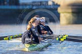 The Boat Race season 2014 - Women's Trial VIIIs (OUWBC, Oxford): Boudicca: Cox Erin Wysocki-Jones, Stroke Anastasia Chitty..
River Thames between Putney Bridge and Mortlake,
London SW15,

United Kingdom,
on 19 December 2013 at 12:39, image #48