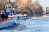 The Boat Race season 2014 - Women's Trial VIIIs (OUWBC, Oxford): Cleopatra: 5 Harriet Keane, 4 Hannah Ledbury, 3 Isabelle Evans, 2 Chloe Farrar., Bow Elizabeth Fenje..
River Thames between Putney Bridge and Mortlake,
London SW15,

United Kingdom,
on 19 December 2013 at 12:46, image #87