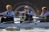 The Boat Race season 2014 - Women's Trial VIIIs (OUWBC, Oxford): Cleopatra: 5 Harriet Keane, 4 Hannah Ledbury, 3 Isabelle Evans..
River Thames between Putney Bridge and Mortlake,
London SW15,

United Kingdom,
on 19 December 2013 at 13:01, image #212