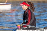 The Boat Race season 2014 - Women's Trial VIIIs(CUWBC, Cambridge): Wink Wink: Bow Ella Barnard..
River Thames between Putney Bridge and Mortlake,
London SW15,

United Kingdom,
on 19 December 2013 at 13:53, image #290