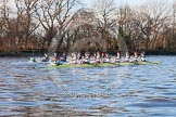 The Boat Race season 2014 - Women's Trial VIIIs(CUWBC, Cambridge): Nudge Nudge vs Wink Wink..
River Thames between Putney Bridge and Mortlake,
London SW15,

United Kingdom,
on 19 December 2013 at 14:05, image #361