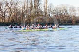 The Boat Race season 2014 - Women's Trial VIIIs(CUWBC, Cambridge): Nudge Nudge vs Wink Wink..
River Thames between Putney Bridge and Mortlake,
London SW15,

United Kingdom,
on 19 December 2013 at 14:05, image #362
