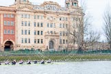 The Boat Race season 2014 - fixture CUWBC vs Thames RC: The Thames RC boat passing the Harrods Depository..




on 02 March 2014 at 13:16, image #114