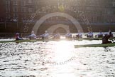 The Boat Race season 2014 - fixture OUBC vs German U23: The German U23-boat on the left, and the OUBC boat waiting for the start of the fixture..
River Thames between Putney Bridge and Chiswick Bridge,



on 08 March 2014 at 16:45, image #30