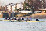 The Boat Race season 2014 - fixture OUBC vs German U23: The OUBC boat after finishing the second race at Chiswick Bridge..
River Thames between Putney Bridge and Chiswick Bridge,



on 08 March 2014 at 17:12, image #279