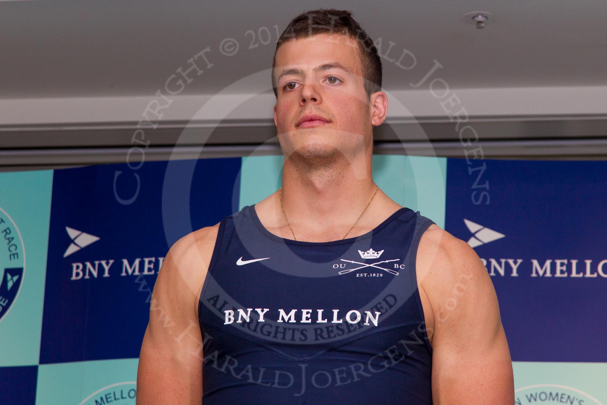 The Boat Race season 2014 - Crew Announcement and Weigh In: The 2014 Boat Race crews: Oxford 6 seat Michael DiSanto - 89.2kg..
BNY Mellon Centre,
London EC4V 4LA,
London,
United Kingdom,
on 10 March 2014 at 12:03, image #102