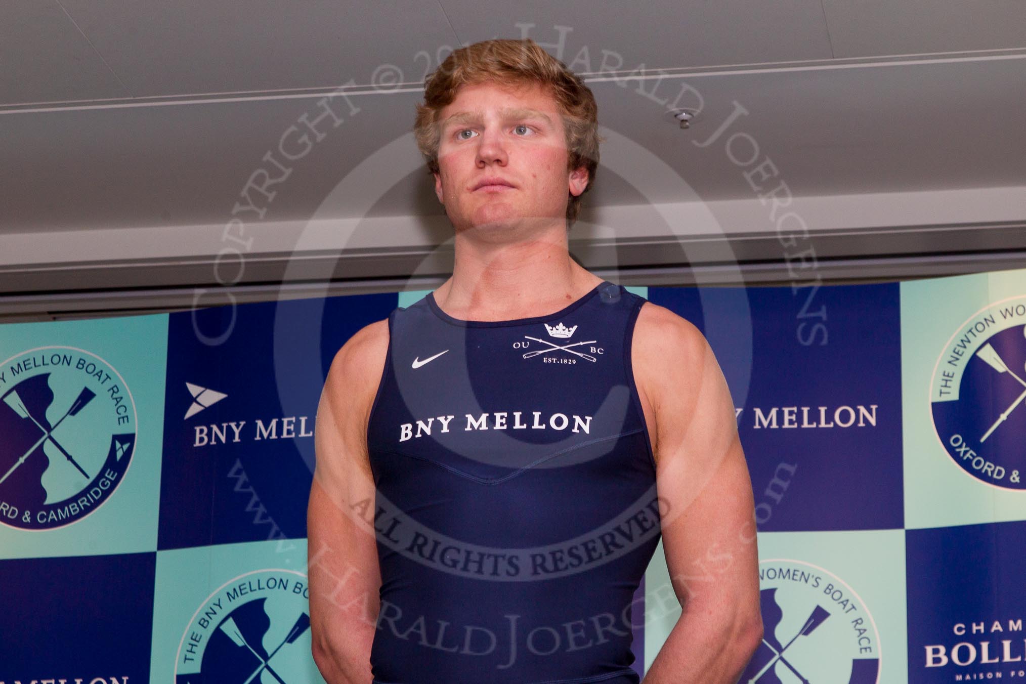 The Boat Race season 2014 - Crew Announcement and Weigh In: The 2014 Boat Race crews: Oxford stroke Constantine Louloudis - 93.6kg..
BNY Mellon Centre,
London EC4V 4LA,
London,
United Kingdom,
on 10 March 2014 at 12:05, image #111