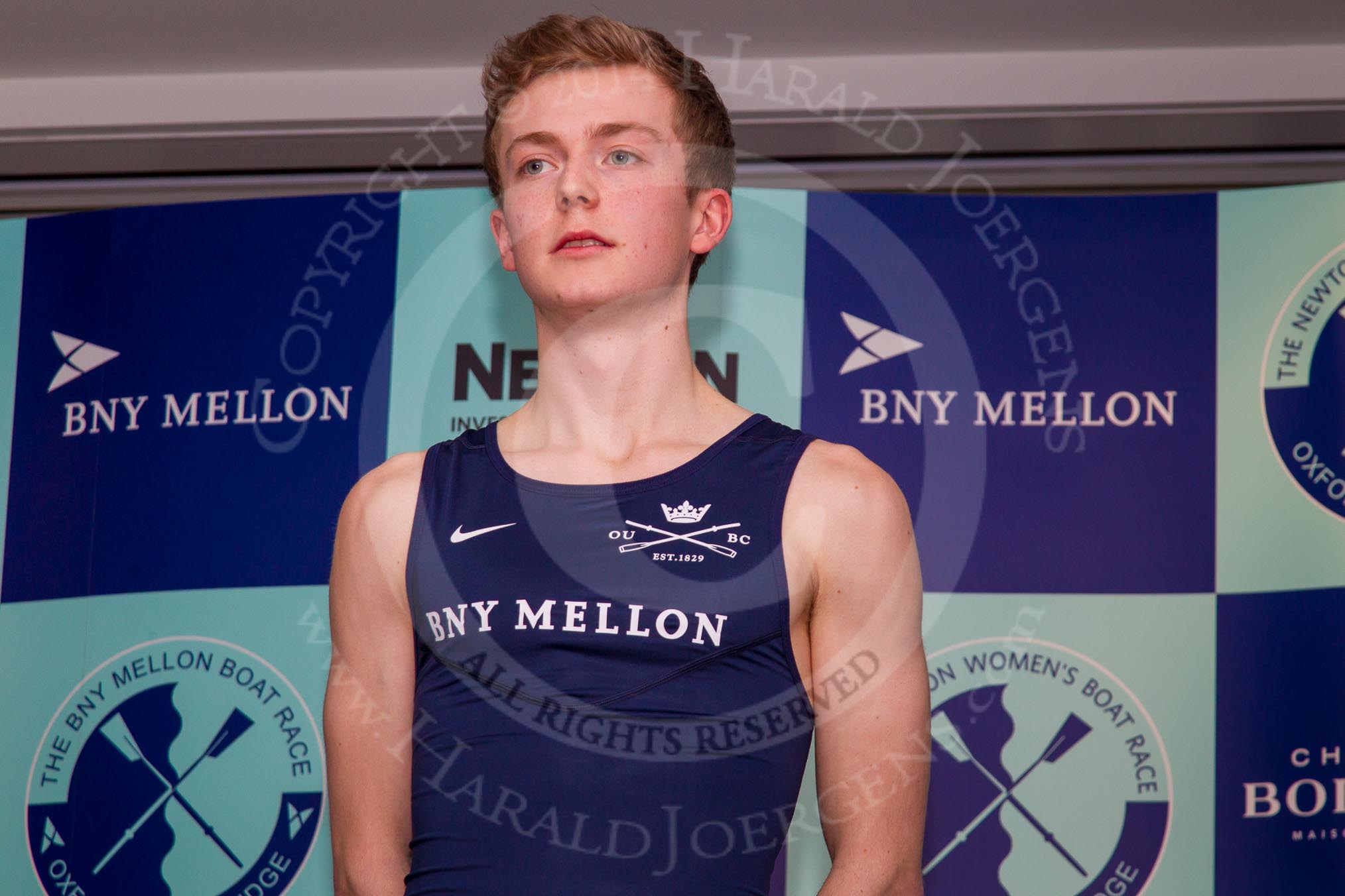 The Boat Race season 2014 - Crew Announcement and Weigh In: The 2014 Boat Race crews: Oxford cox Laurence Harvey 54.8kg..
BNY Mellon Centre,
London EC4V 4LA,
London,
United Kingdom,
on 10 March 2014 at 12:05, image #116