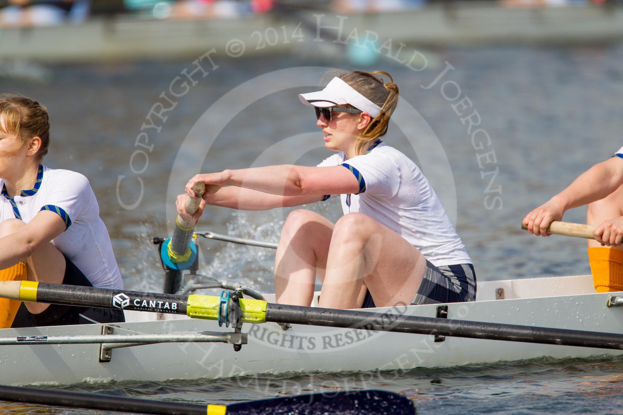 The Women's Boat Race and Henley Boat Races 2014: The Intercollegiate women's race. The Trinity College (Cambridge) boat, 2 seat Alexa Pohl..
River Thames,
Henley-on-Thames,
Buckinghamshire,
United Kingdom,
on 30 March 2014 at 13:27, image #25