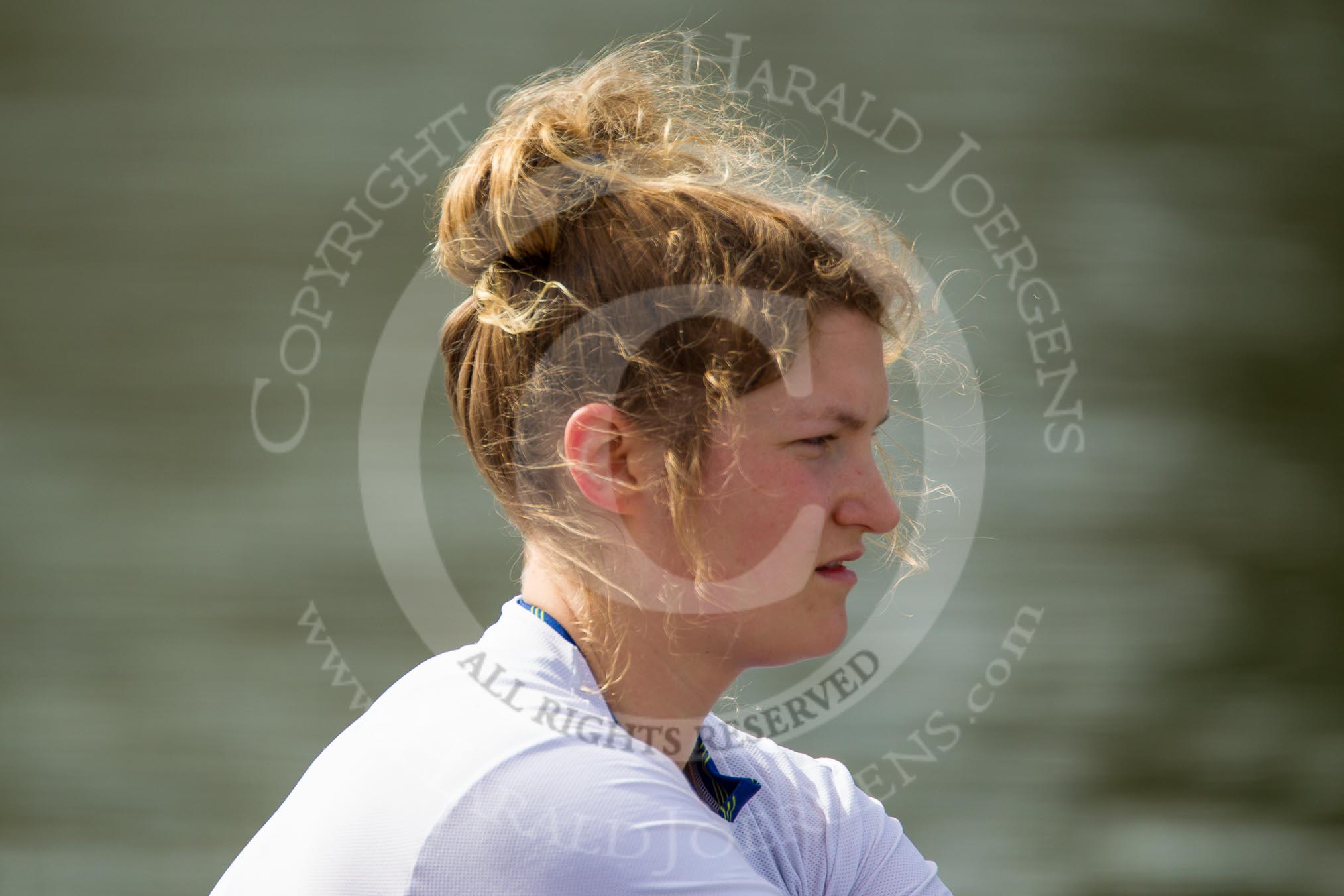 The Women's Boat Race and Henley Boat Races 2014: The Intercollegiate Women 's Race, in the Trinity College boat at bow Nina Kamčev..
River Thames,
Henley-on-Thames,
Buckinghamshire,
United Kingdom,
on 30 March 2014 at 13:39, image #52