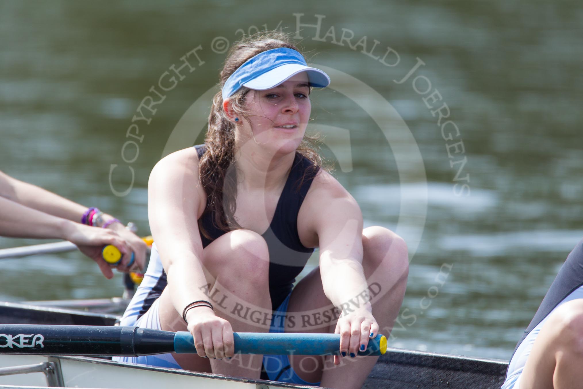 The Women's Boat Race and Henley Boat Races 2014: The Intercollegiate Women 's Race, in the Wadham College boat 4 seat Rachel Anderson..
River Thames,
Henley-on-Thames,
Buckinghamshire,
United Kingdom,
on 30 March 2014 at 13:39, image #65