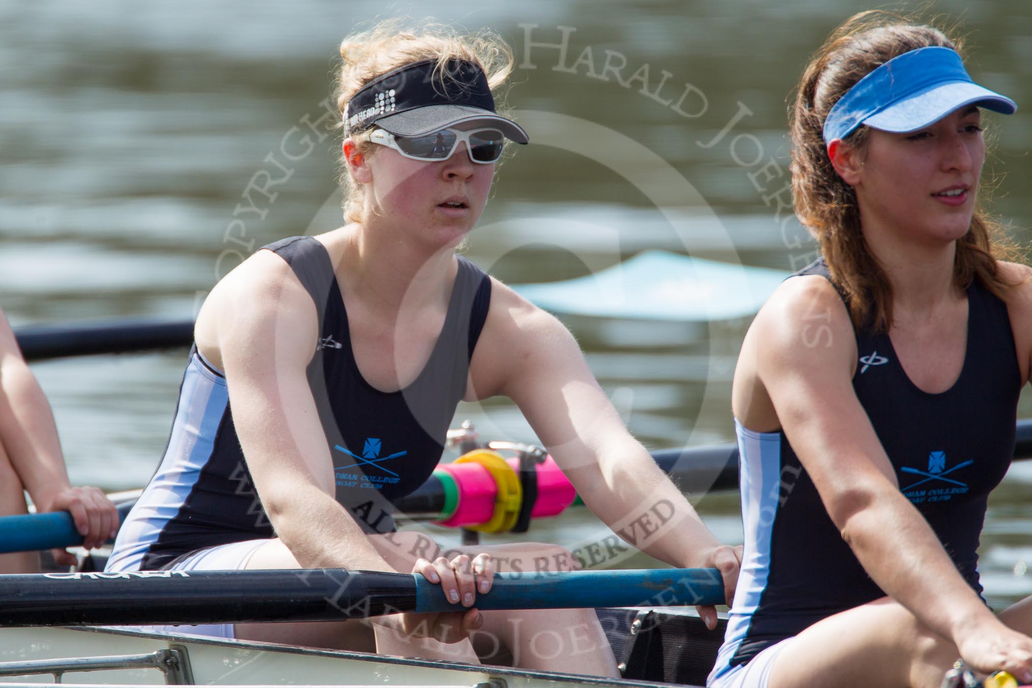The Women's Boat Race and Henley Boat Races 2014: The Intercollegiate Women 's Race, in the Wadham College boat 6 seat Stephanie Hall, 7 Katia Mandaltsi..
River Thames,
Henley-on-Thames,
Buckinghamshire,
United Kingdom,
on 30 March 2014 at 13:39, image #67