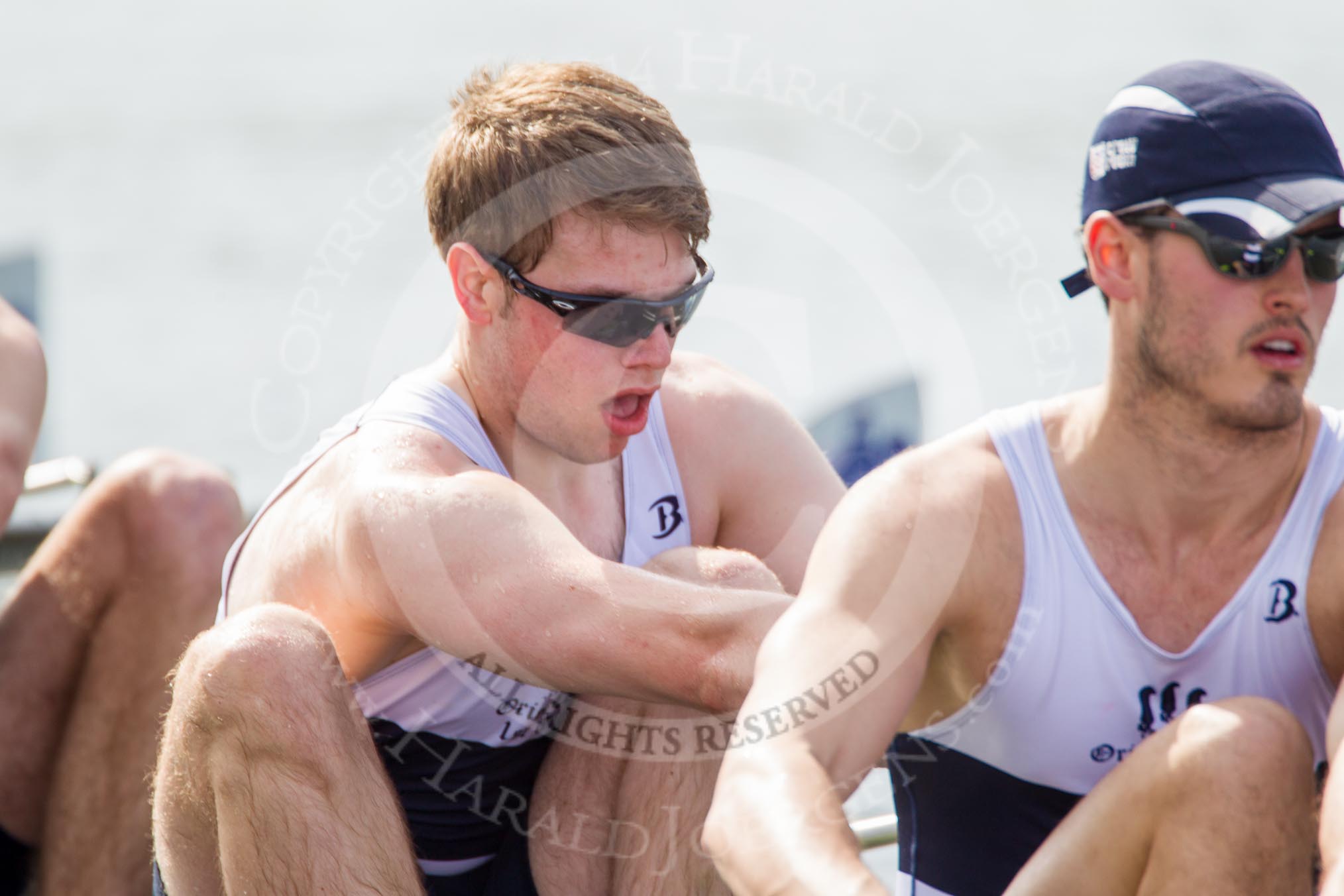 The Women's Boat Race and Henley Boat Races 2014: The Intercollegiate Men 's Race, in the Oriel College boat in the 5 seat Judah Rand, and 6 Calum Pontin..
River Thames,
Henley-on-Thames,
Buckinghamshire,
United Kingdom,
on 30 March 2014 at 14:00, image #124