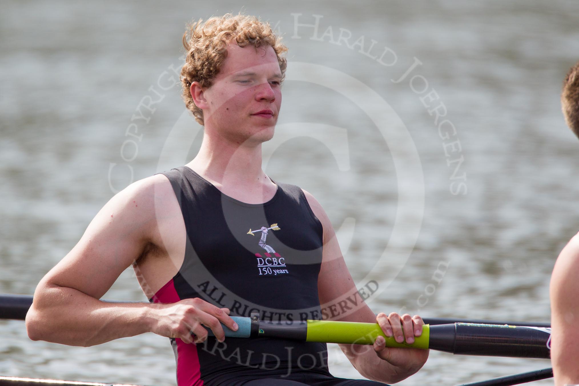 The Women's Boat Race and Henley Boat Races 2014: The Intercollegiate Men 's Race, in the Downing College boat in the 3 seat Roman Kolacz..
River Thames,
Henley-on-Thames,
Buckinghamshire,
United Kingdom,
on 30 March 2014 at 14:00, image #131