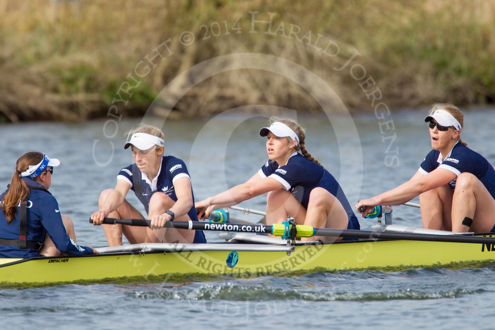 The Women's Boat Race and Henley Boat Races 2014: The Women's Reserves - Osiris v. Blondie race. In Osiris (Oxford) cox Olivia Cleary, stroke Hannah Roberts, 7 Claire Jamison, 6 Elo Luik..
River Thames,
Henley-on-Thames,
Buckinghamshire,
United Kingdom,
on 30 March 2014 at 14:17, image #167