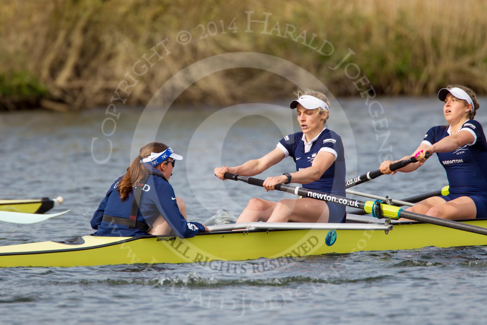 The Women's Boat Race and Henley Boat Races 2014: The Women's Reserves - Osiris v. Blondie race. In Osiris (Oxford) cox Olivia Cleary, stroke Hannah Roberts, 7 Claire Jamison..
River Thames,
Henley-on-Thames,
Buckinghamshire,
United Kingdom,
on 30 March 2014 at 14:17, image #168