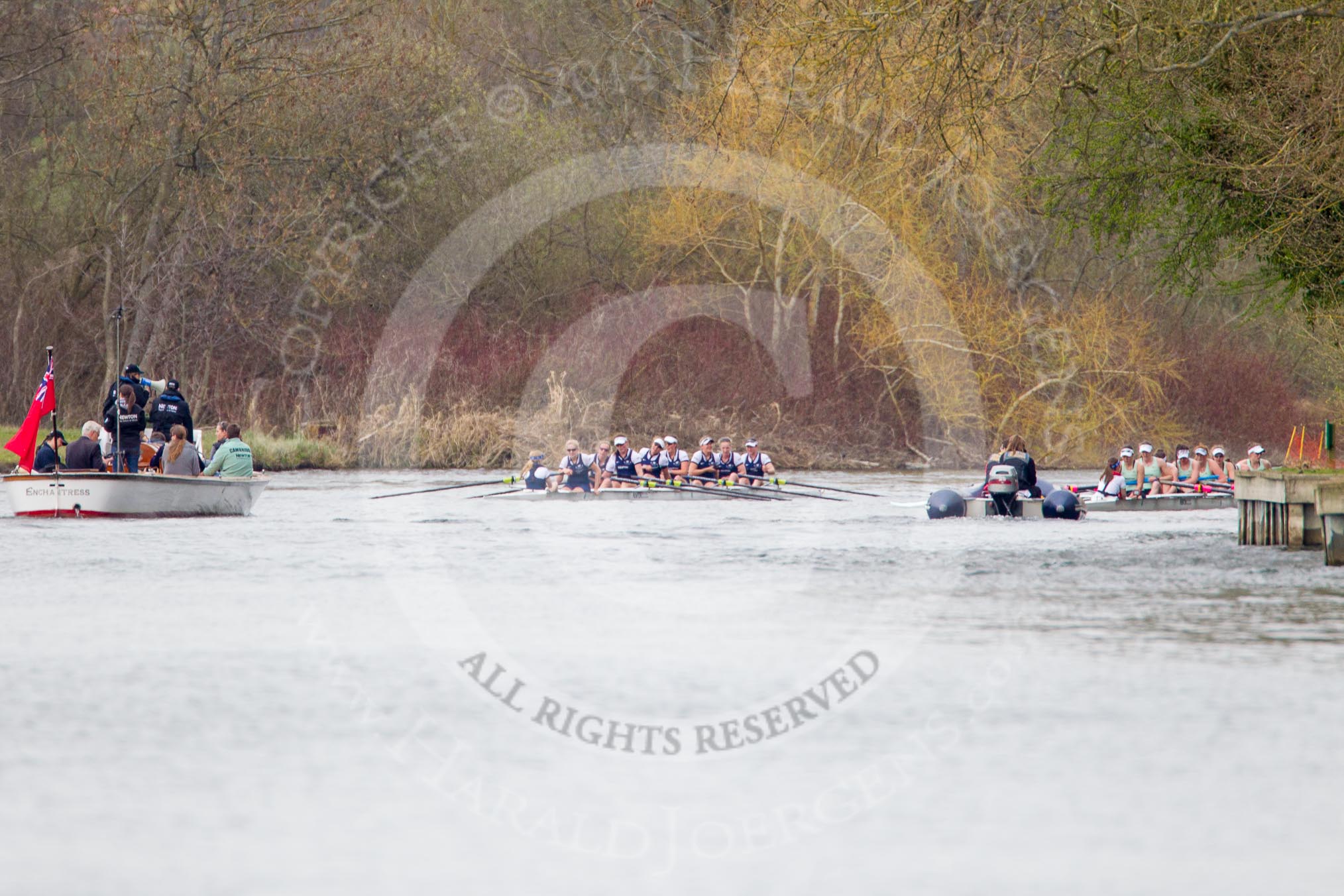 The Women's Boat Race and Henley Boat Races 2014: The Newton Women's Boat Race - the Oxford and Cambridge crews resting for a moment after the race..
River Thames,
Henley-on-Thames,
Buckinghamshire,
United Kingdom,
on 30 March 2014 at 15:16, image #327