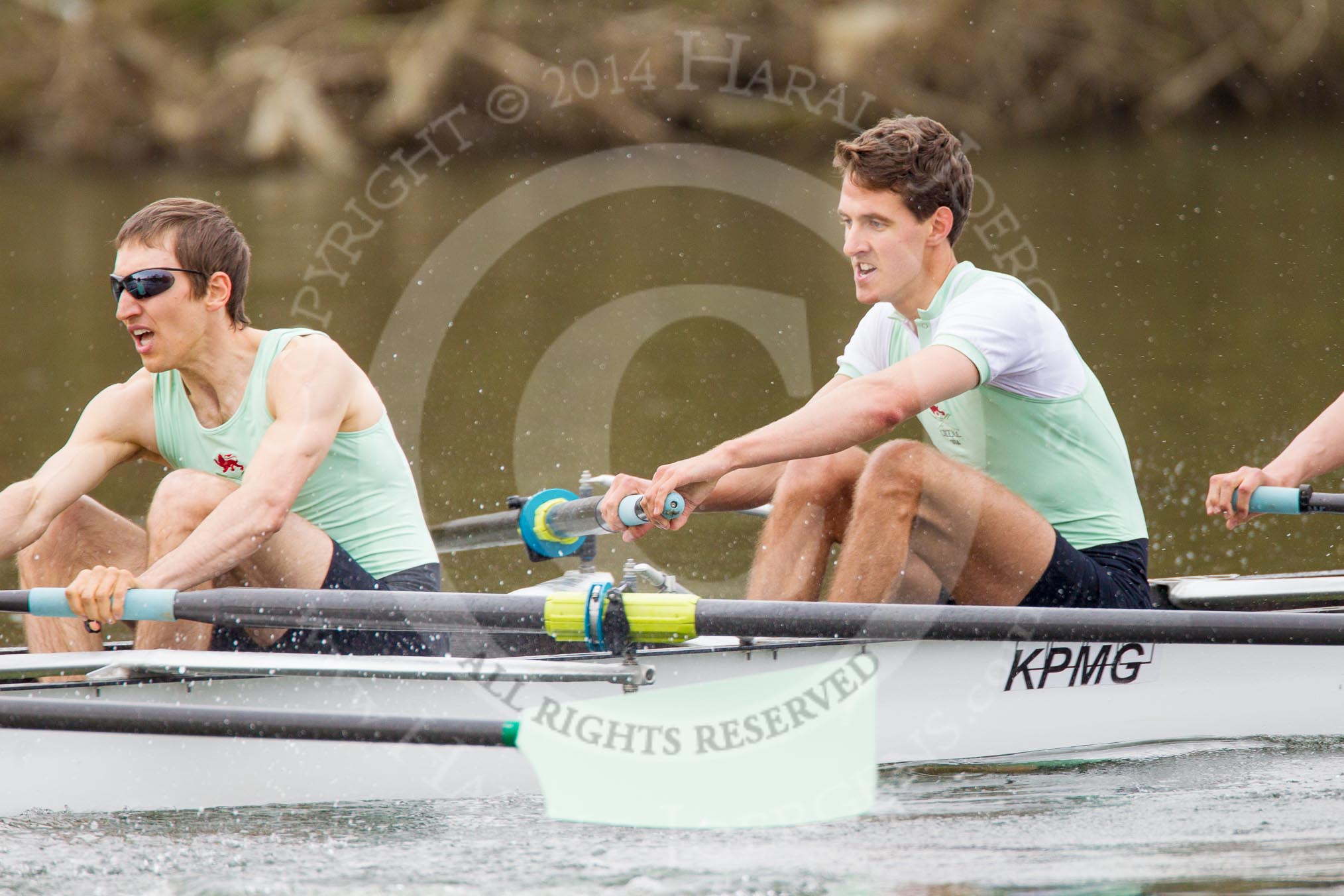The Women's Boat Race and Henley Boat Races 2014: The Lightweight Men's Boat Race - OULRC vs CULRC. In the leading Cambridge boat 5 seat Nikodem Szumilo, 4 Andrei Lebed..
River Thames,
Henley-on-Thames,
Buckinghamshire,
United Kingdom,
on 30 March 2014 at 15:40, image #382