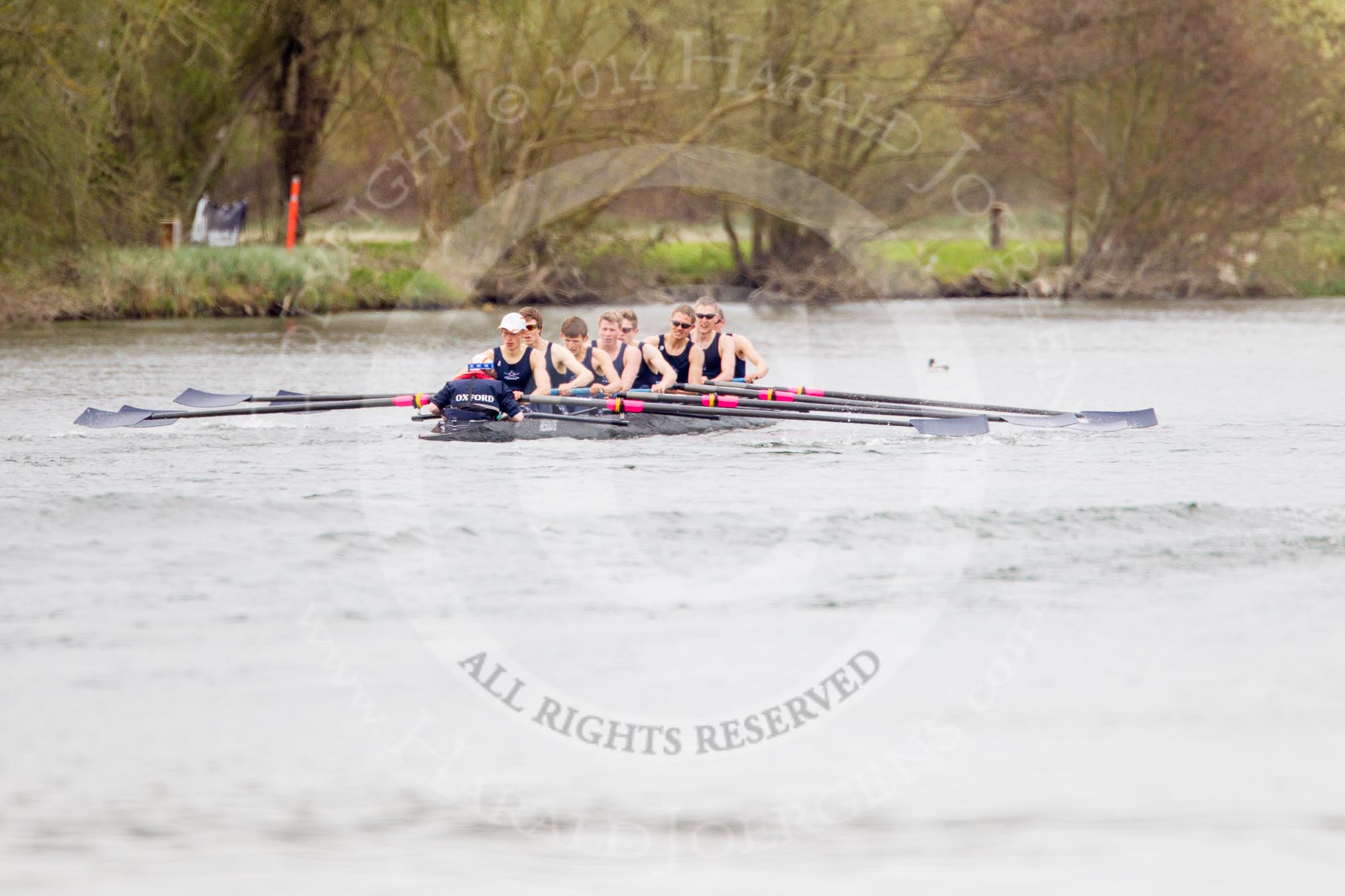 The Women's Boat Race and Henley Boat Races 2014: The Lightweight Men's Boat Race - OULRC vs CULRC. Oxford boat is reducing the distance to the leading Cambridge boat..
River Thames,
Henley-on-Thames,
Buckinghamshire,
United Kingdom,
on 30 March 2014 at 15:41, image #399