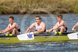 The Women's Boat Race and Henley Boat Races 2014: The Intercollegiate men's race. In the Oriel College (Oxford) boat in the 4 seat Alec Trigger, 3 Max Lau, 2 Hal Bigland..
River Thames,
Henley-on-Thames,
Buckinghamshire,
United Kingdom,
on 30 March 2014 at 13:52, image #103