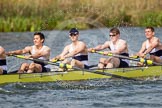 The Women's Boat Race and Henley Boat Races 2014: The Intercollegiate men's race. In the Oriel College (Oxford) boat in the 7 seat Kelvin Jackson, 6 Calum Pontin, 5 Judah Rand, 4 Alec Trigger..
River Thames,
Henley-on-Thames,
Buckinghamshire,
United Kingdom,
on 30 March 2014 at 13:52, image #105