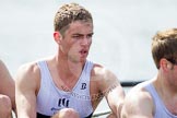 The Women's Boat Race and Henley Boat Races 2014: The Intercollegiate Men 's Race, in the Oriel College boat in the 4 seat Alec Trigger..
River Thames,
Henley-on-Thames,
Buckinghamshire,
United Kingdom,
on 30 March 2014 at 14:00, image #123