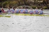 The Women's Boat Race and Henley Boat Races 2014: The Women's Reserves - Osiris v. Blondie race. Blondie (Cambridge) with cox Will McDermott, stroke Hannah Evans, 7 Nicole Stephens, 6 Sarah Crowther, 5 Hannah Roberts, 4 Gabriella Johannson, 3 Anouska Bartlett, 2 Sara Lackner, bow Tamsin Samuels..
River Thames,
Henley-on-Thames,
Buckinghamshire,
United Kingdom,
on 30 March 2014 at 14:16, image #154