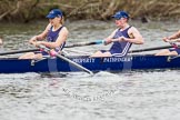 The Women's Boat Race and Henley Boat Races 2014: The OUWLRC boat in the lead - 4 seat  Nicky Huskens, 3 Rebecca Lane..
River Thames,
Henley-on-Thames,
Buckinghamshire,
United Kingdom,
on 30 March 2014 at 14:49, image #230