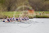 The Women's Boat Race and Henley Boat Races 2014: The Newton Women's Boat Race - Oxford in the lead, approaching the finish line..
River Thames,
Henley-on-Thames,
Buckinghamshire,
United Kingdom,
on 30 March 2014 at 15:15, image #307